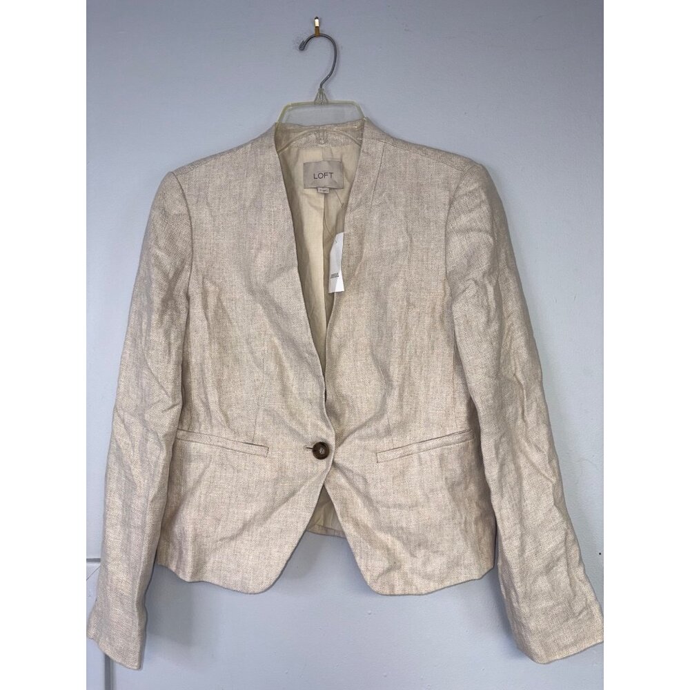 LOFT women’s oatmeal linen jacket size 6